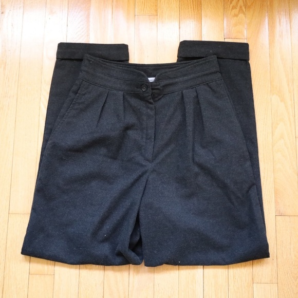 URBAN Outfitters Pleated Front High Wasted Charcoal Grey Trouser Pants Womens 4 - Picture 7 of 13